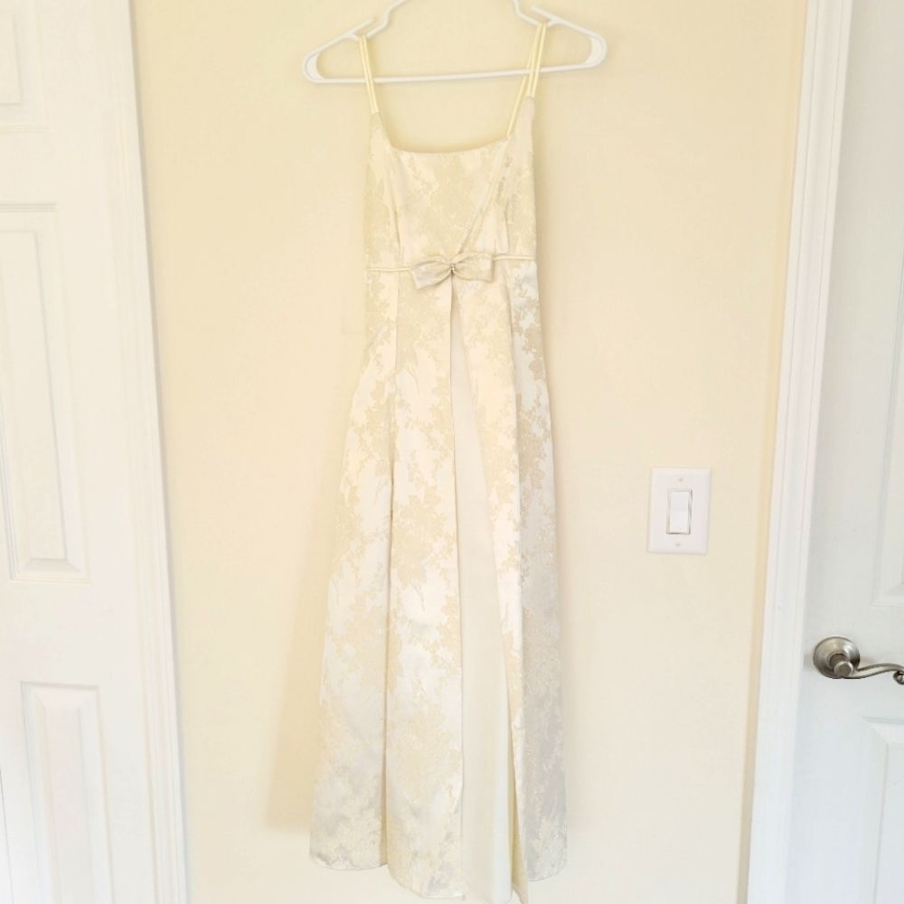 Vintage Sweet Kids girls champagne flower girl bridal gown dress